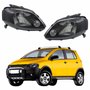 Par de Farol Vw Crossfox 2005 Até 2010 Máscara Negra