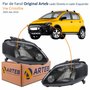 Par de Farol Vw Crossfox 2005 Até 2010 Original Arteb Máscara Negra