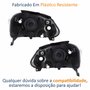 Par de Farol Vw Fox 2003 Até 2009 Crossfox 2005 Até 2010 Spacefox 2005 Até 2009 Máscara Negra