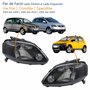 Par de Farol Vw Fox 2003 Até 2009 Crossfox 2005 Até 2010 Spacefox 2005 Até 2009 Máscara Negra