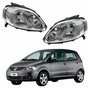 Par de Farol Vw Fox 2003 Até 2009 Máscara Cromada