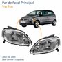 Par de Farol Vw Fox 2003 Até 2009 Máscara Cromada