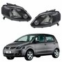 Par de Farol Vw Fox 2003 Até 2009 Máscara Negra