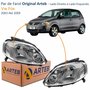 Par de Farol Vw Fox 2003 Até 2009 Original Arteb Máscara Cromada