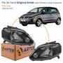 Par de Farol Vw Fox 2003 Até 2009 Original Arteb Máscara Negra
