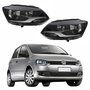Par de Farol Vw Fox 2011 Até 2014 Original Arteb Máscara Negra