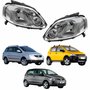 Par de Farol Vw Fox Crossfox Spacefox 2003 Até 2010 Máscara Cromada