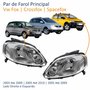 Par de Farol Vw Fox Crossfox Spacefox 2003 Até 2010 Máscara Cromada