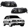Par de Farol VW Gol G3 1999 Até 2005 Original Arteb Foco Duplo Máscara Negra
