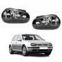 Par de Farol Vw Golf 1999 Até 2007 Máscara Negra Sem Auxiliar Manual/Elétrico
