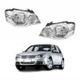 Par de Farol Vw Golf 2007 Até 2014 Máscara Cromada