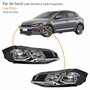 Par de Farol Vw Polo 2018 Até 2022 Máscara Negra Com Friso Cromado