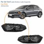 Par de Farol Vw Polo 2018 Até 2022 Máscara Negra Com Friso Preto