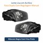 Par de Farol Vw Polo 2018 Até 2022 Máscara Negra Com Friso Preto