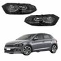 Par de Farol Vw Polo 2018 Até 2022 Original Arteb Máscara Negra Com Friso Preto