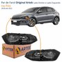Par de Farol Vw Polo 2018 Até 2022 Original Arteb Máscara Negra Com Friso Preto