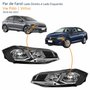 Par de Farol Vw Polo Virtus 2018 Até 2022 Máscara Negra Com Friso Cromado