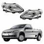 Par de Farol Vw Saveiro G5 2008 Até 2013 Máscara Cromada