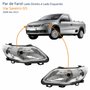 Par de Farol Vw Saveiro G5 2008 Até 2013 Máscara Cromada