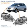 Par de Farol Vw Spacefox 2005 Até 2009 Máscara Cromada