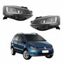 Par de Farol Vw Spacefox 2015 Até 2019 Máscara Negra Friso Cromado