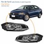 Par de Farol Vw Virtus 2018 Até 2022 Máscara Negra Com Friso Cromado