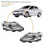 Par de Farol Vw Voyage G5 2008 Até 2012 Máscara Cromada