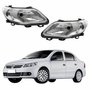 Par de Farol Vw Voyage G5 2008 Até 2012 Original Arteb Máscara Cromada