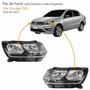 Par de Farol Vw Voyage G8 2018 Até 2023 Foco Duplo