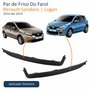 Par de Friso Do Farol Renault Sandero Logan 2014 Até 2019