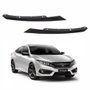 Par de Friso Farol Honda Civic 2017 até 2021 Black Piano com Suporte Black Piano