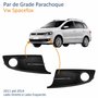 Par de Grade Parachoque Vw Spacefox 2011 Até 2014 Com Furo Com Friso Cromado