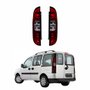 Par de Lanterna Fiat Doblô 2010 Até 2018 Bicolor Fumê 3 Furos