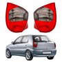Par de Lanterna Fiat Palio G2 2001 Até 2004 Fumê Carcaça Vermelha
