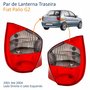 Par de Lanterna Fiat Palio G2 2001 Até 2004 Fumê Carcaça Vermelha