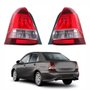 Par de Lanterna Toyota Etios Sedan 2017 Até 2020 Bicolor Carcaça Preta