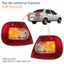 Par de Lanterna Traseira Fiat Siena G3 2004 Até 2007 Canto Âmbar