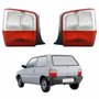 Par de Lanterna Traseira Fiat Uno 2004 Até 2011 Bicolor Cristal