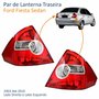 Par de Lanterna Traseira Ford Fiesta Sedan 2003 Até 2010 Bicolor Cristal