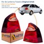 Par de Lanterna Traseira Gm Corsa Sedan 2003 Até 2012 Original Arteb Pisca Rosa