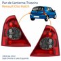 Par de Lanterna Traseira Renault Clio Hatch 2003 Até 2012 Fumê