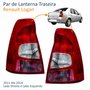 Par de Lanterna Traseira Renault Logan 2011 Até 2014 Bicolor Cristal