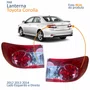 Par de Lanterna Traseira Toyota Corolla 2012 2013 2014 Sem Led Canto