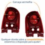 Par de Lanterna Traseira Vw Gol G4 2005 Até 2012 Carcaça Vermelha