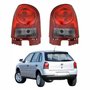 Par de Lanterna Traseira Vw Gol G4 2005 Até 2012 Carcaça Vermelha Bicolor Fumê