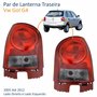 Par de Lanterna Traseira Vw Gol G4 2005 Até 2012 Carcaça Vermelha Bicolor Fumê