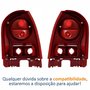 Par de Lanterna Traseira Vw Gol G4 2005 Até 2012 Carcaça Vermelha Bicolor Fumê