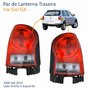 Par de Lanterna Traseira Vw Gol G4 2006 Até 2014 Carcaça Preta Bicolor Fumê
