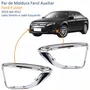 Par de Moldura Farol Auxiliar Ford Fusion 2010 Até 2012 Cromada