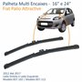 Par de Palheta Multi Encaixes 16” e 24” Fiat Palio Attractive 2012 Até 2017